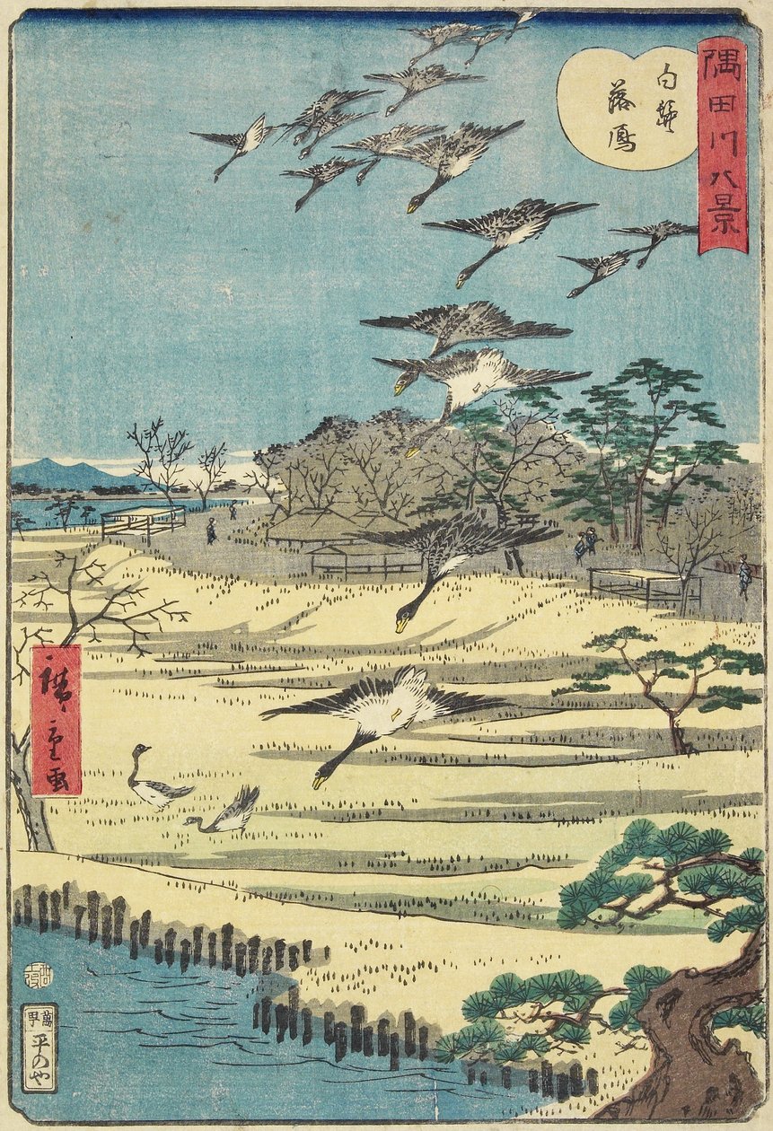 Kasım 1861'de Shirahige'de Yuvalanan Kazlar by Hiroshige II