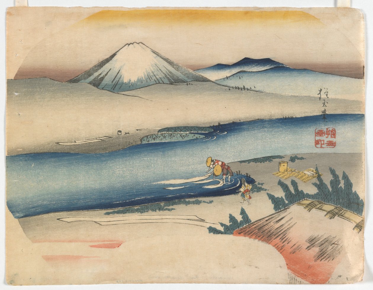 Fuji Dağı, Edo dönemi, c.1840 (renkli tahta baskı) by Hogyoku