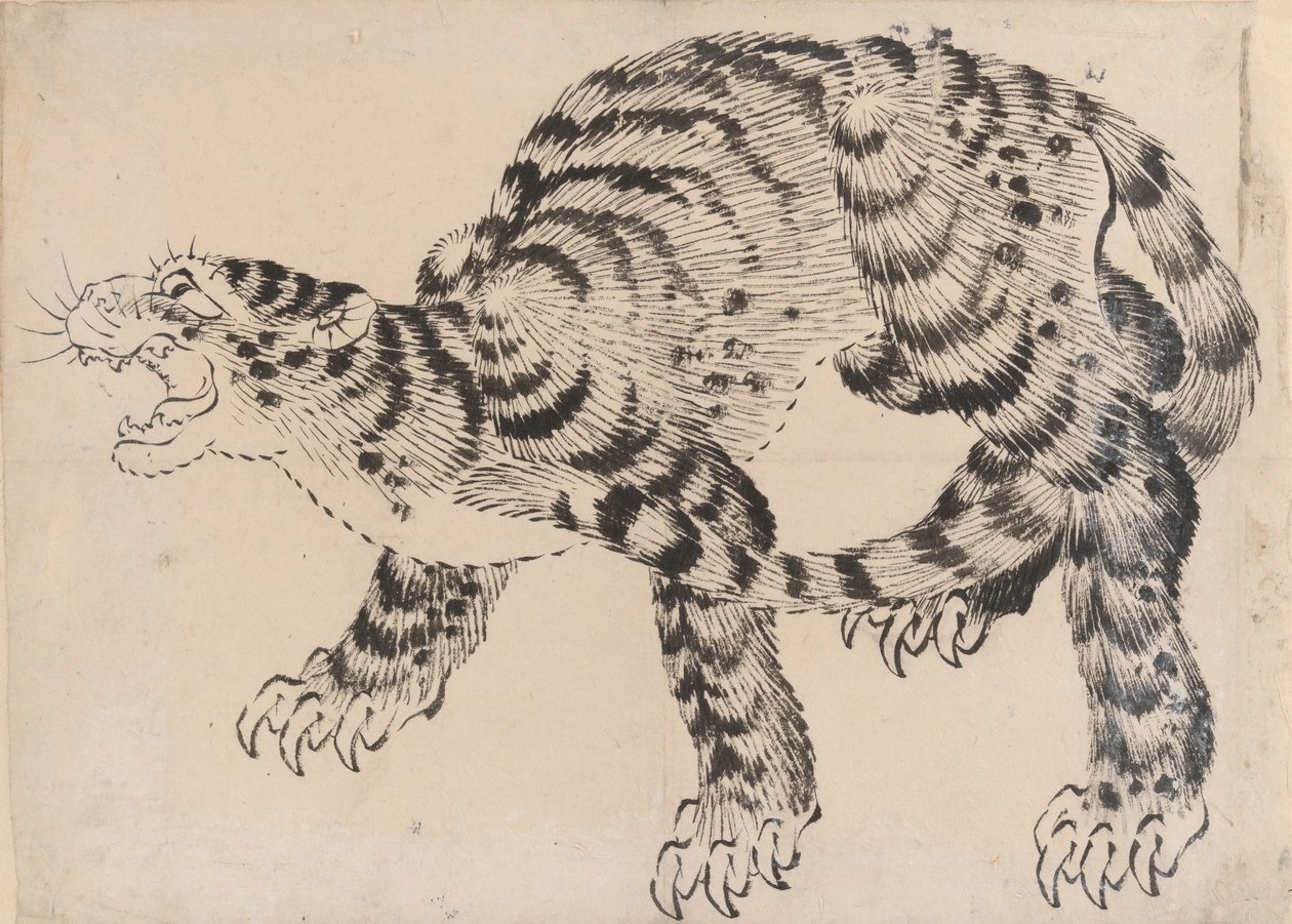 Kaplan, 19. yüzyıl. by Hokusai School.