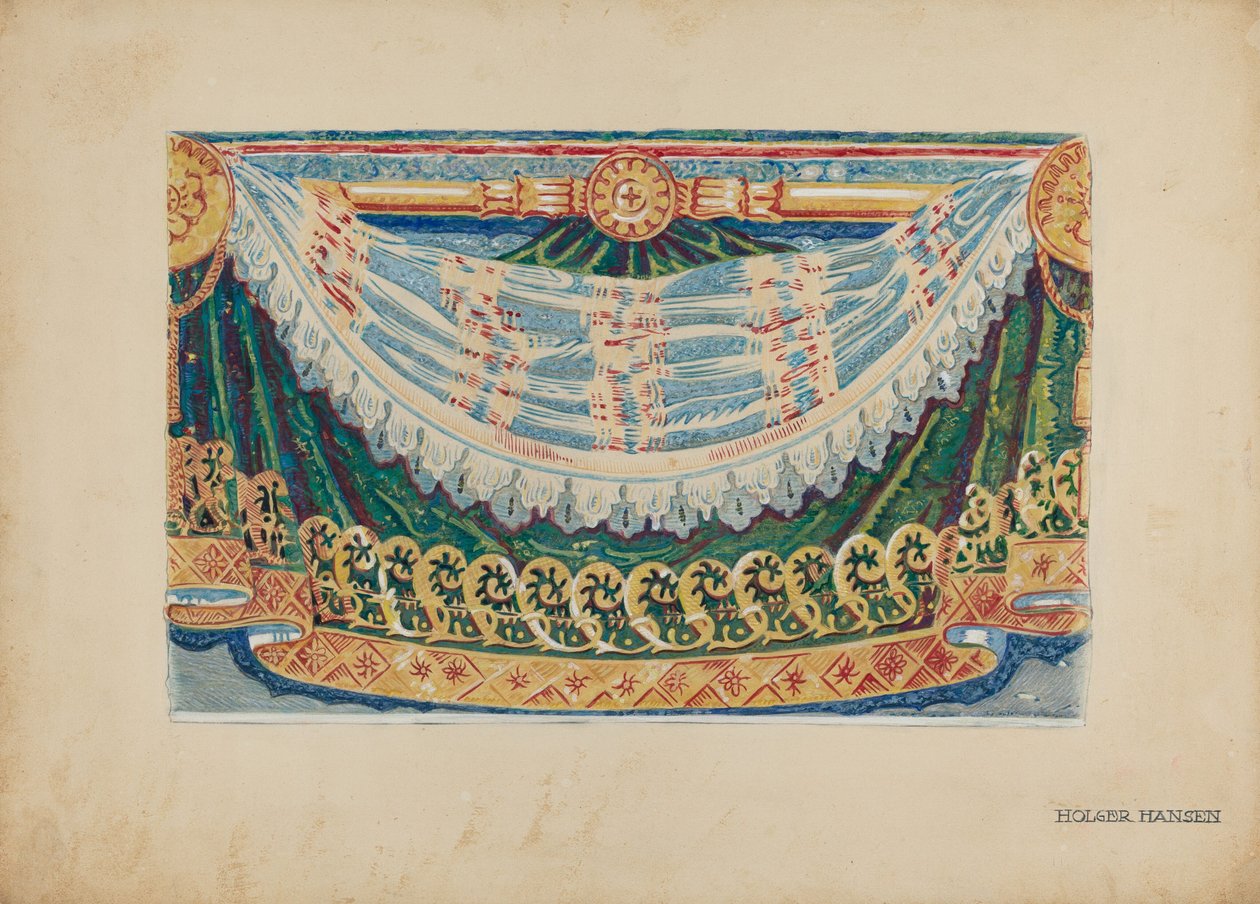 Duvar Kağıdı Bordür Tasarımı, c. 1939. by Holger Hansen