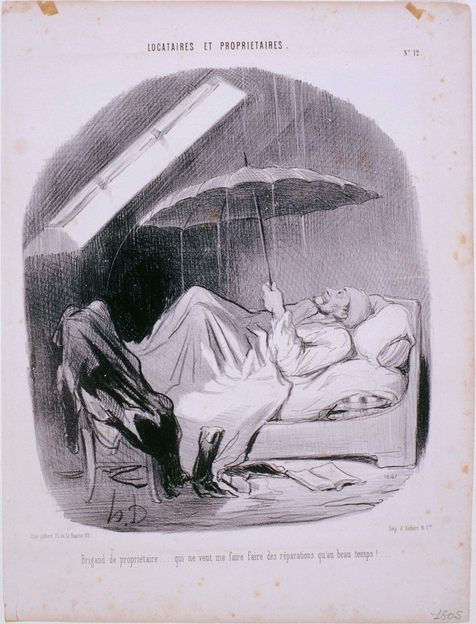Kiracılar ve Ev Sahipleri - Ev Sahibi Brigand ... by Honoré Daumier