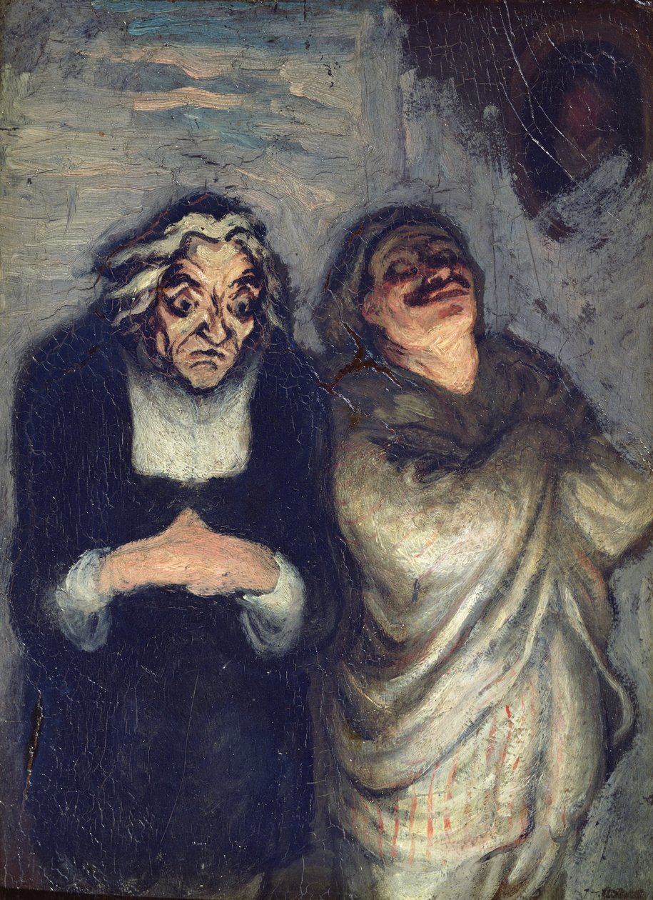 Un Scapin or Scène de comédie, c.1863-1865 (oil on wood) by Honoré Daumier