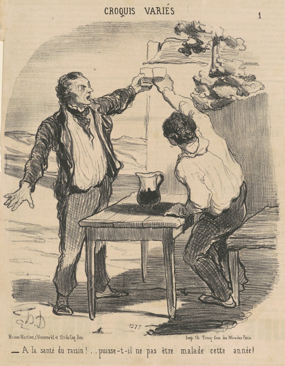 Üzümün sağlığına! ... by Honoré Daumier
