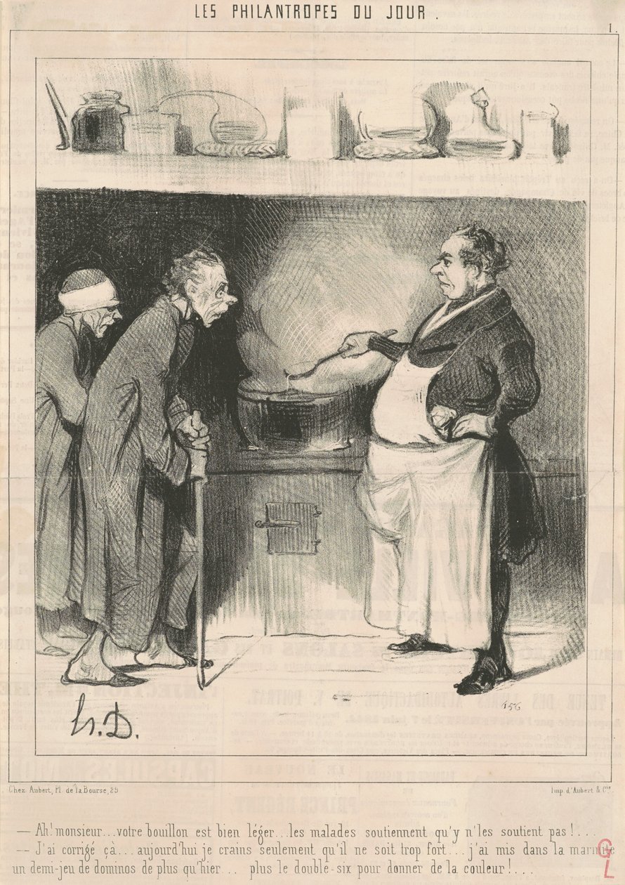 Ah! Efendim... çorbanız... by Honoré Daumier