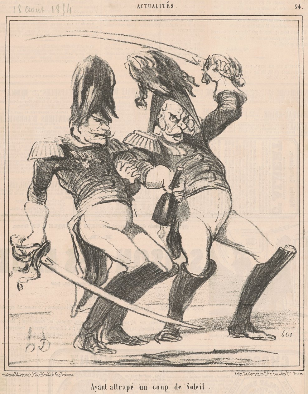 Güneş yanığı yakaladıktan by Honoré Daumier