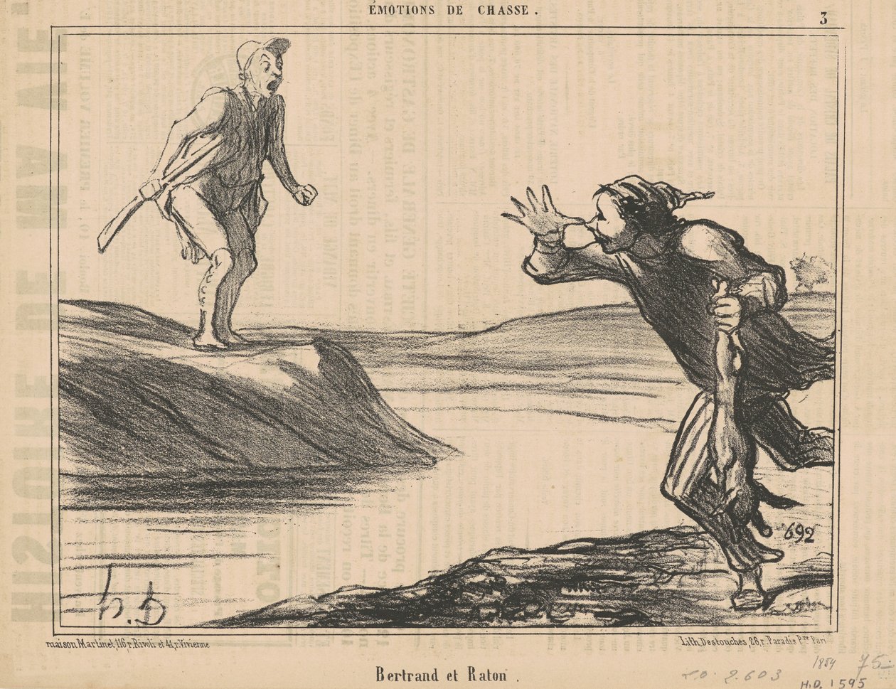 Bertrand ve Raton by Honoré Daumier