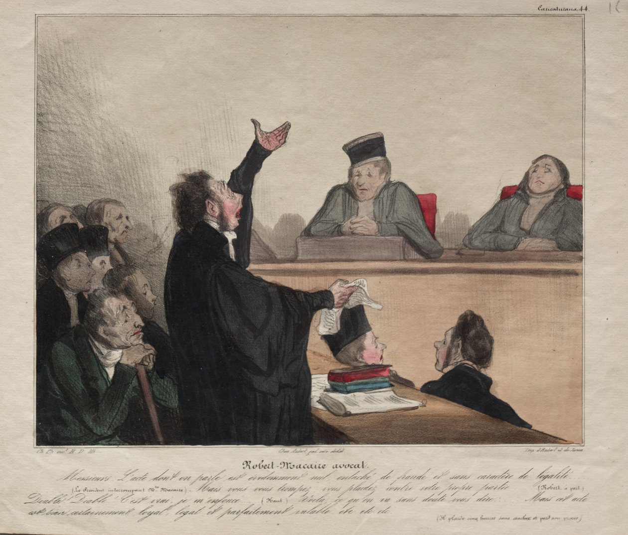 Caricaturana, levha 44: Robert-Macaire, avukat by Honoré Daumier