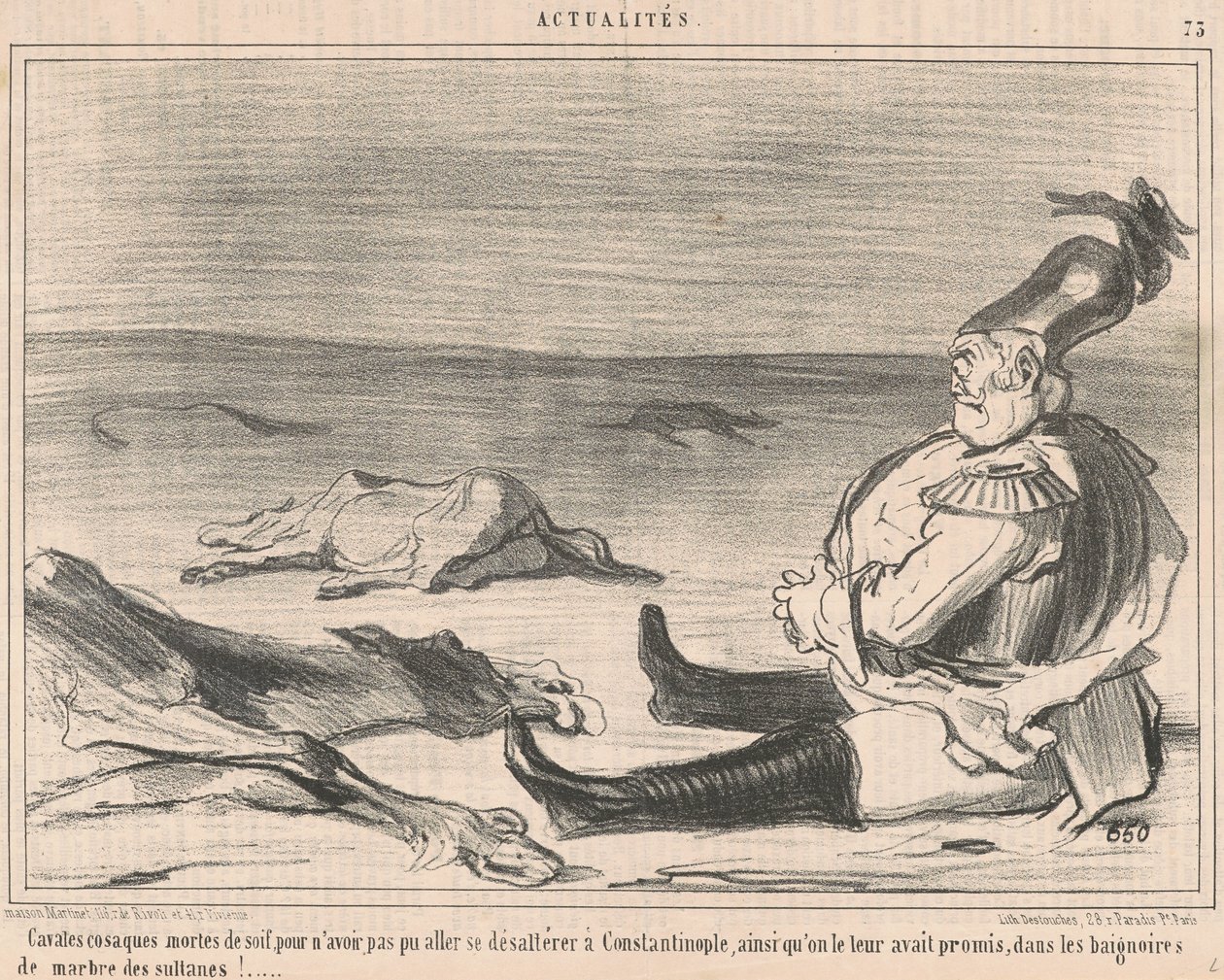 Susuzluktan ölen Kazak atlılar... by Honoré Daumier