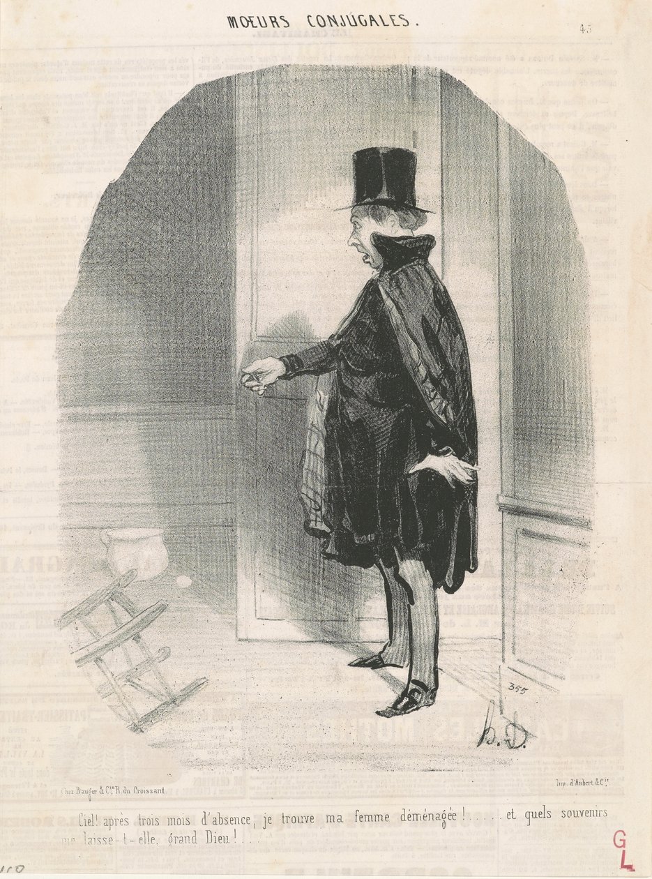 Cennet!...Karımın taşındığını görüyorum! by Honoré Daumier