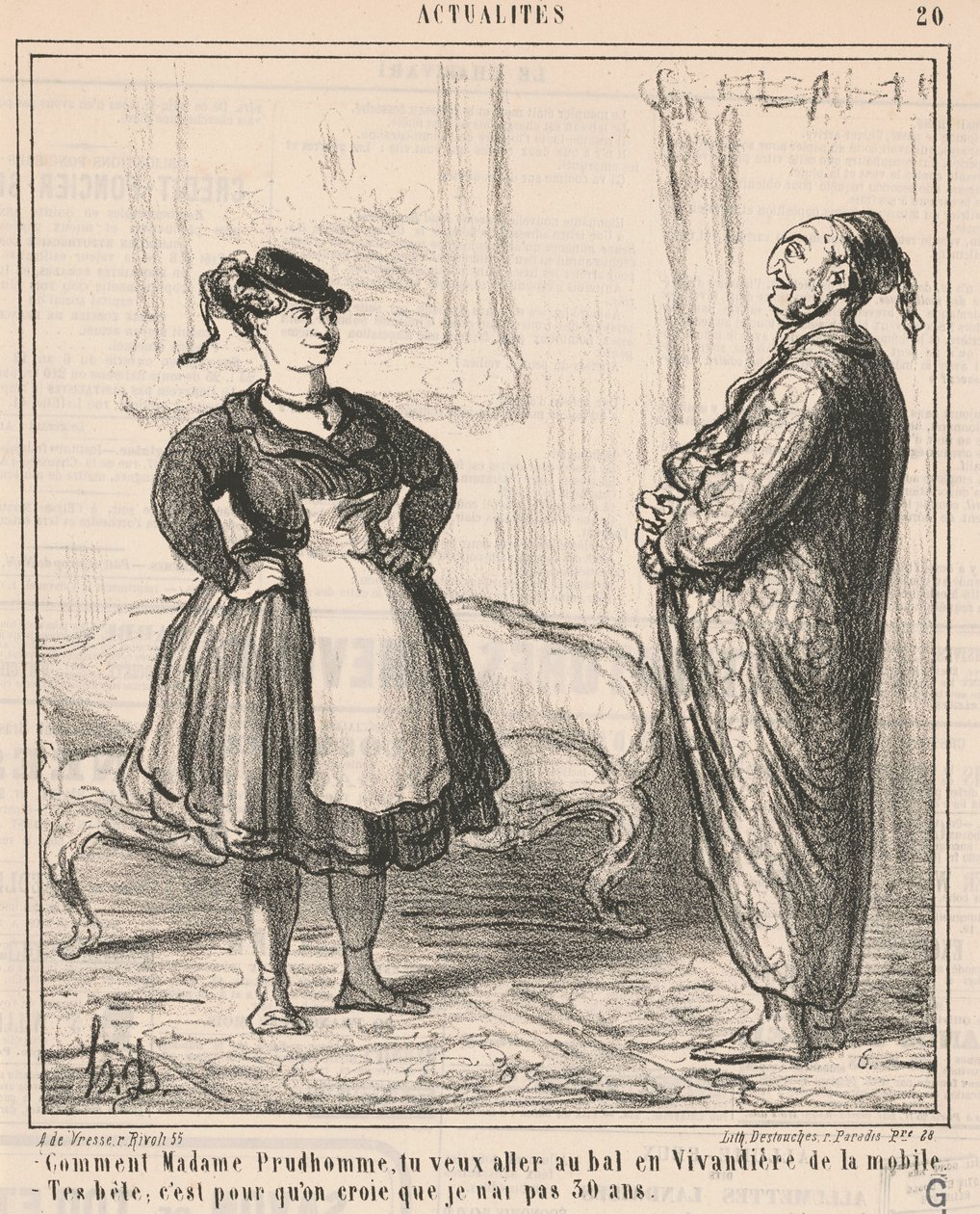 Nasıl Madame Prudhomme ... Bir vivandière olarak ... by Honoré Daumier