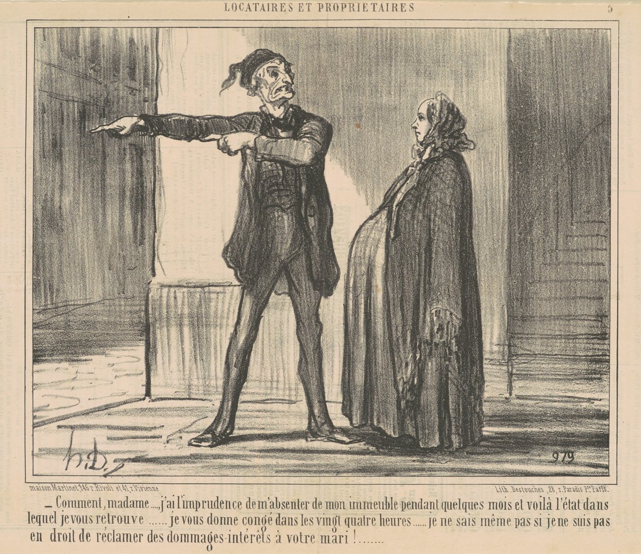 Nasıl, hanımefendi... Ben ihtiyatsızım... by Honoré Daumier