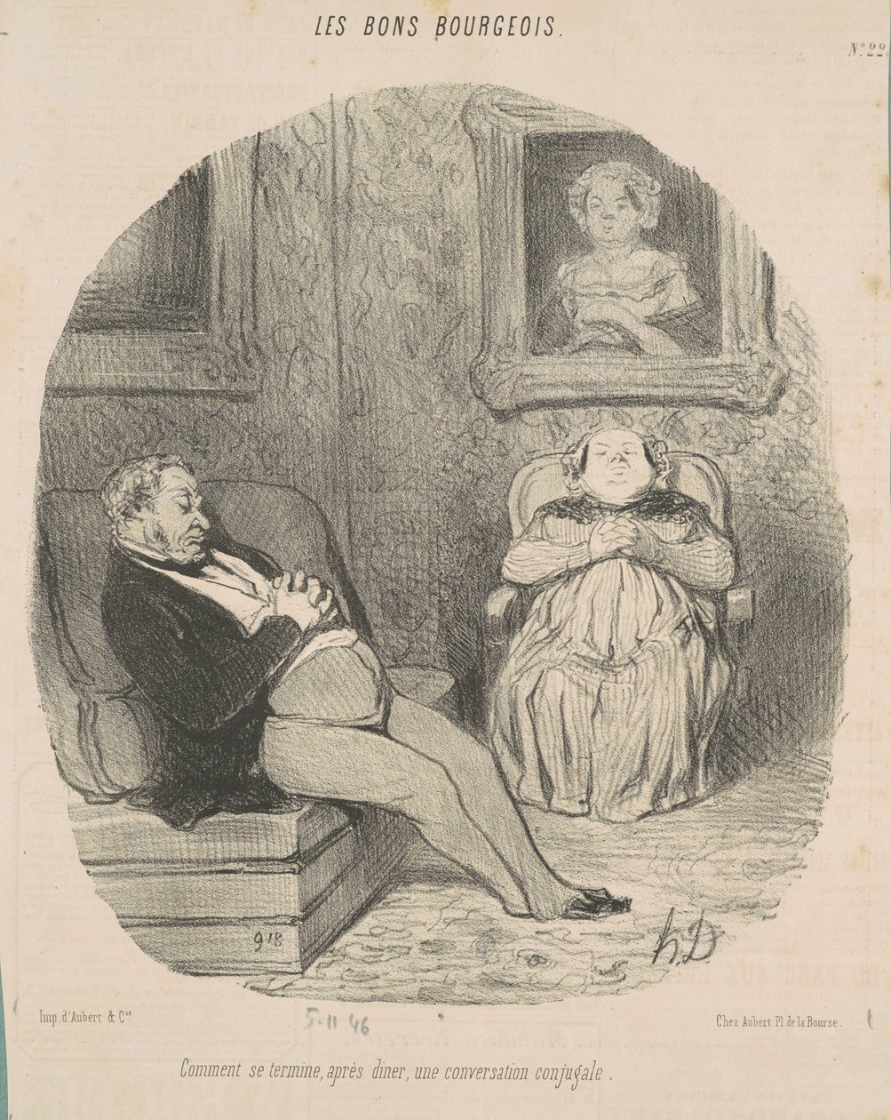 Nasıl biter ... bir evlilik sohbeti by Honoré Daumier