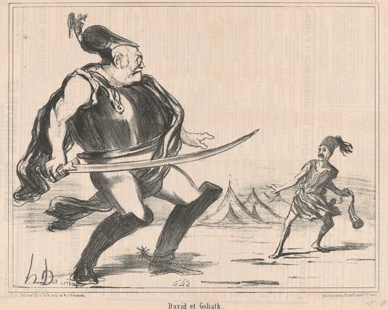 David ve Golyat by Honoré Daumier