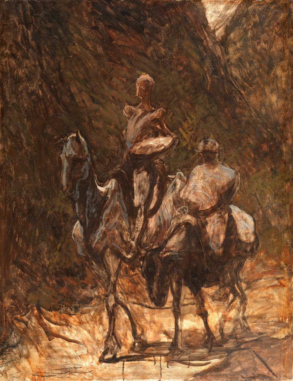 Don Kişot ve Sancho Panza, 1868-1870. by Honoré Daumier