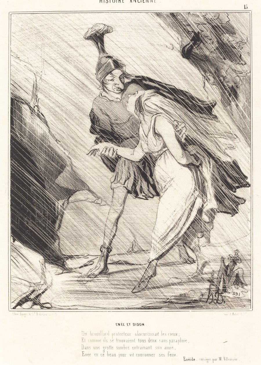 Aeneas ve Dido by Honoré Daumier