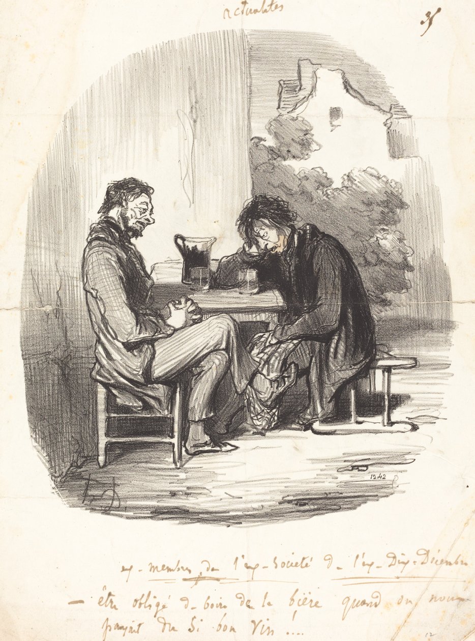 Eski Dix-Aralık eski toplumunun eski üyeleri by Honoré Daumier