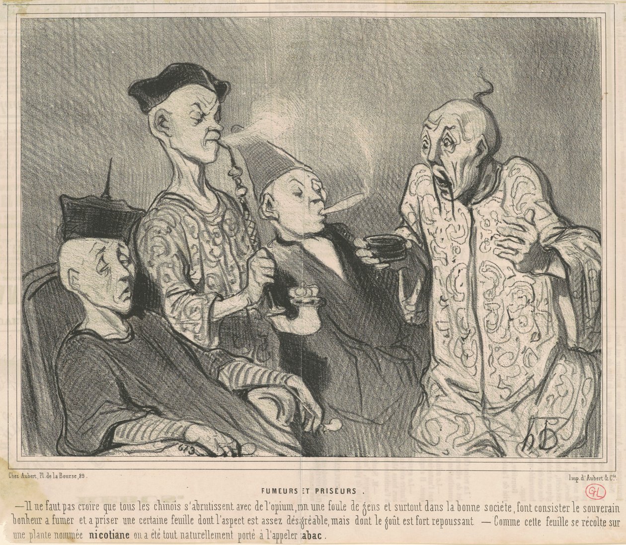 Sigara içenler ve enfiyeler by Honoré Daumier