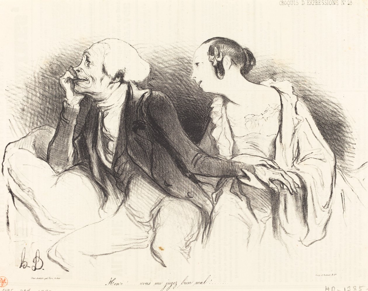 Henri!...beni çok kötü yargılıyorsun!... by Honoré Daumier