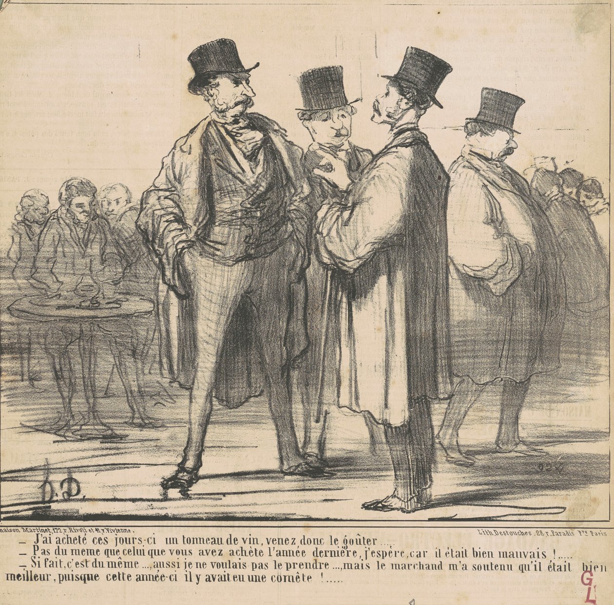 Bir fıçı şarap aldım ... by Honoré Daumier