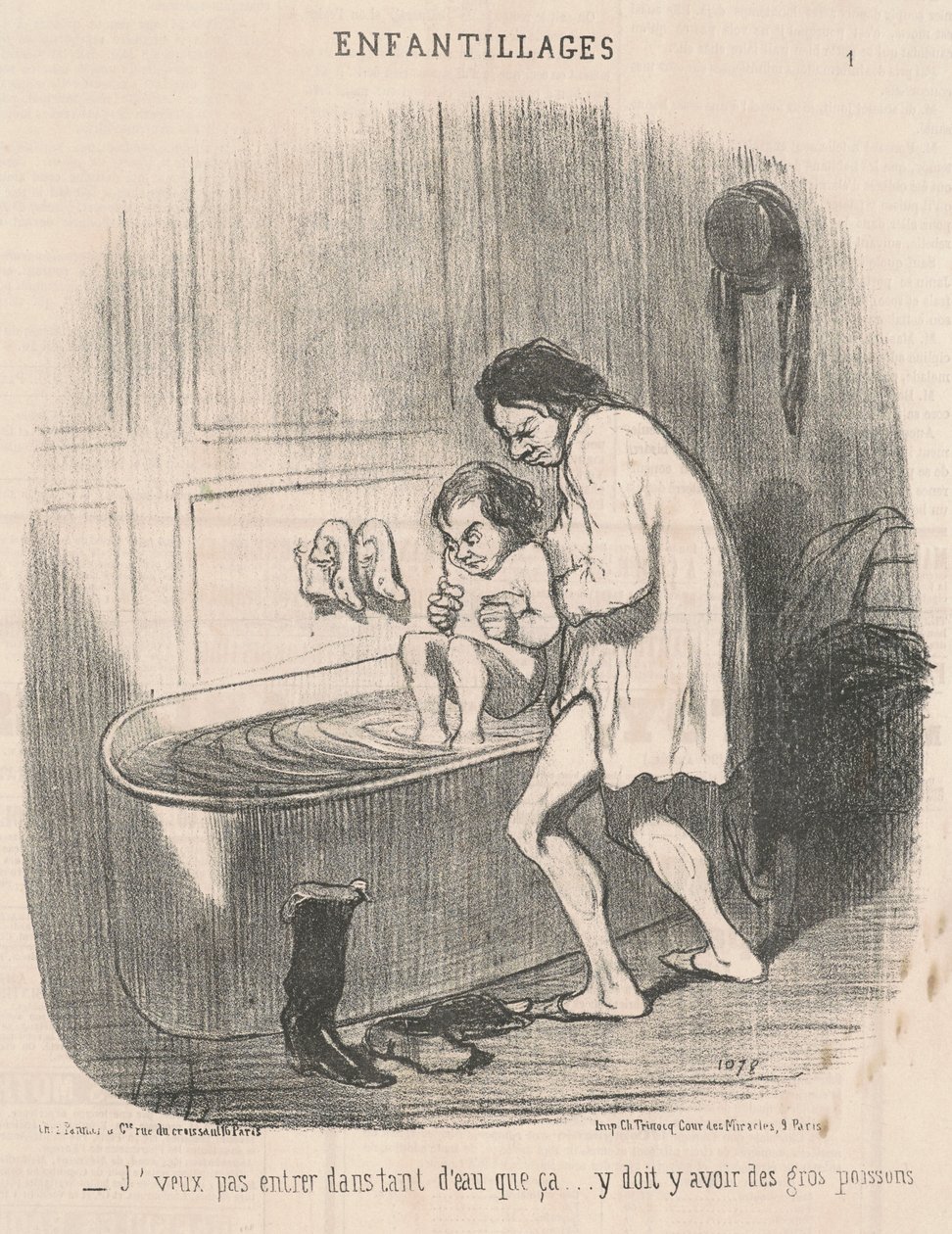 Bu kadar suya girmek istemiyorum... by Honoré Daumier