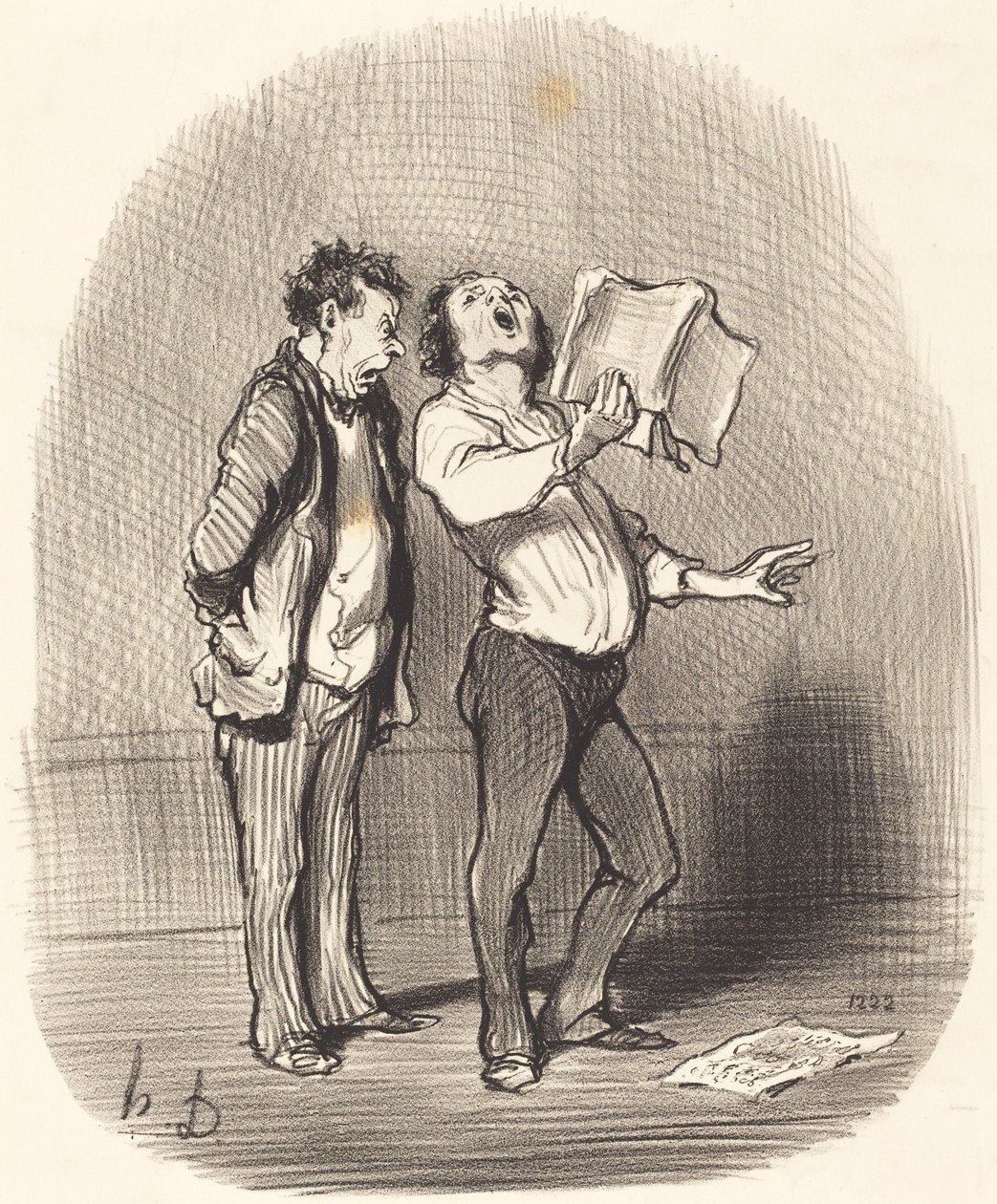 Müziği seven bir arkadaşa sahip olmanın dezavantajı by Honoré Daumier