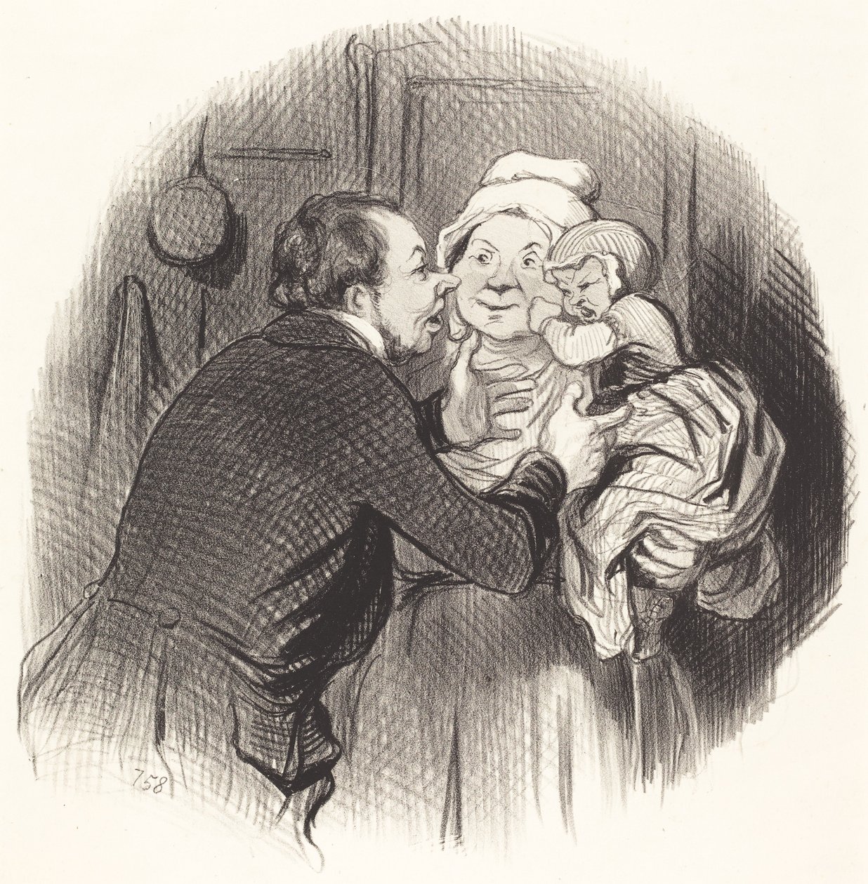 Hemşire Ziyareti by Honoré Daumier