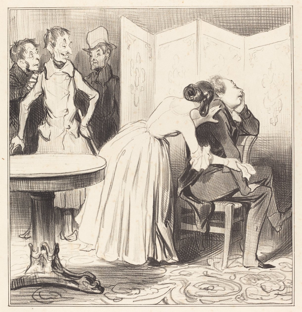 Chevalier des Adrets aşıktır... by Honoré Daumier