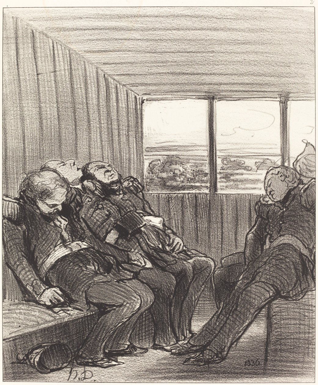 Tren yolculuğu... by Honoré Daumier