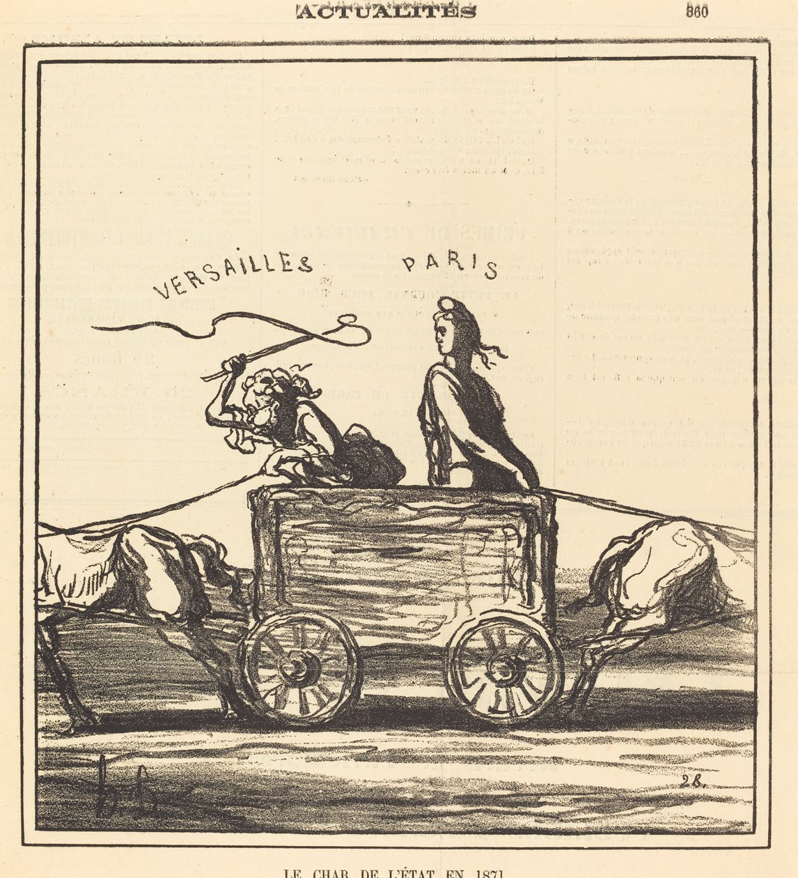 1871 yılında devlet tankı by Honoré Daumier
