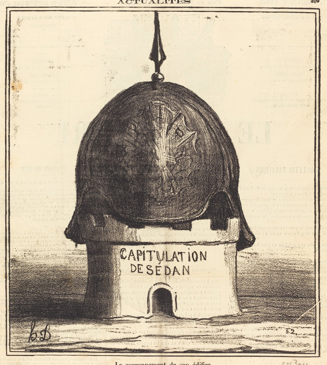 Onun binasının taçlandırılması by Honoré Daumier