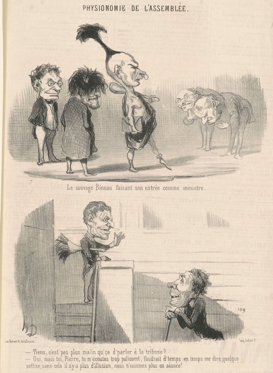 Vahşi bineau girişini yapıyor by Honoré Daumier