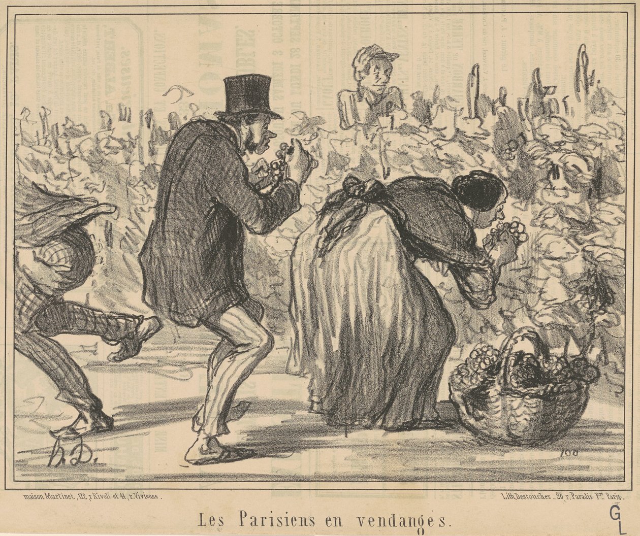 Parisliler üzüm hasadında by Honoré Daumier