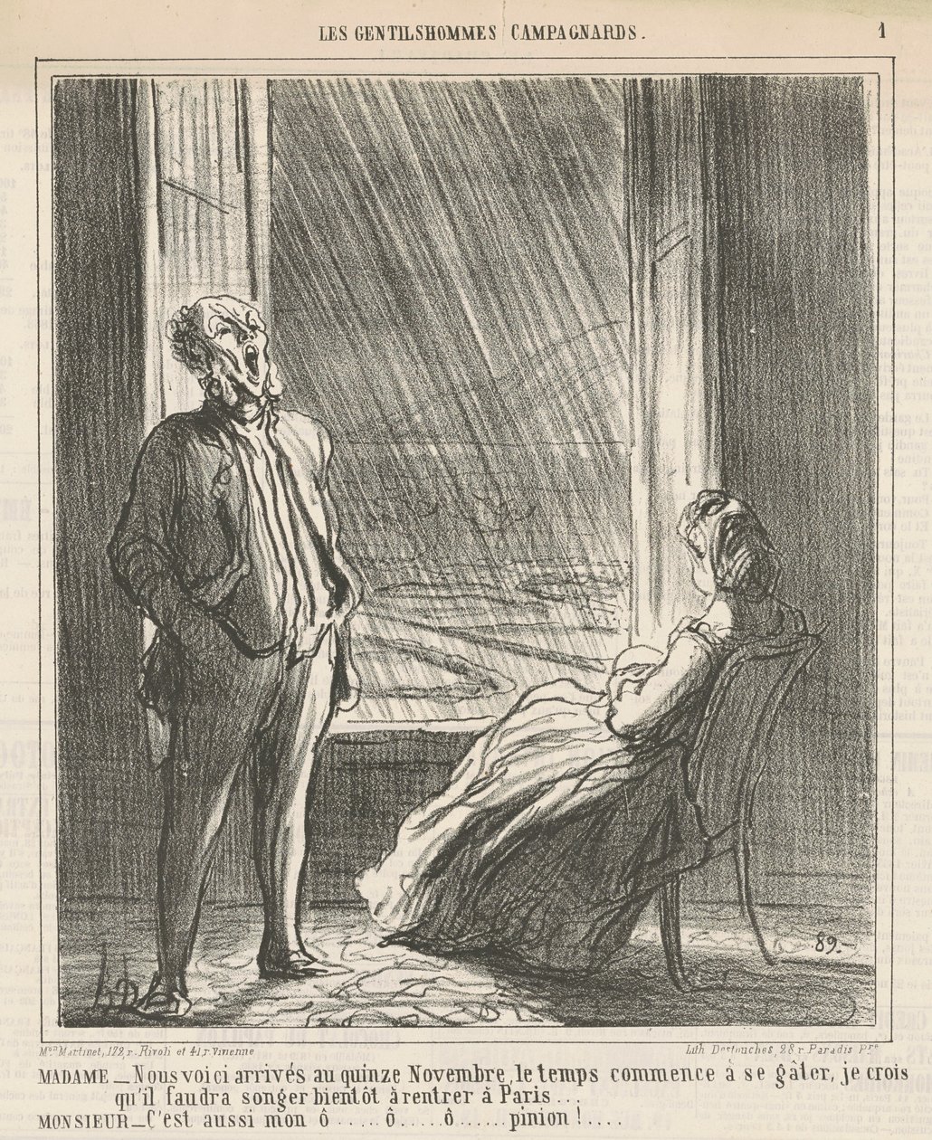 Madam...İşte... Kasım ayının onbeşinde by Honoré Daumier