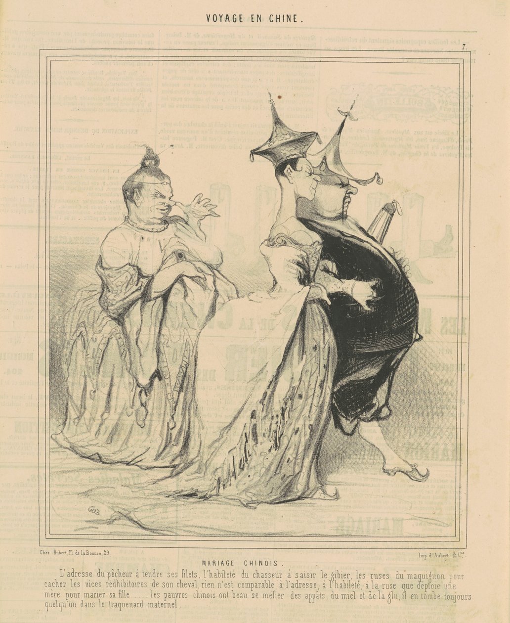 çin düğünü by Honoré Daumier