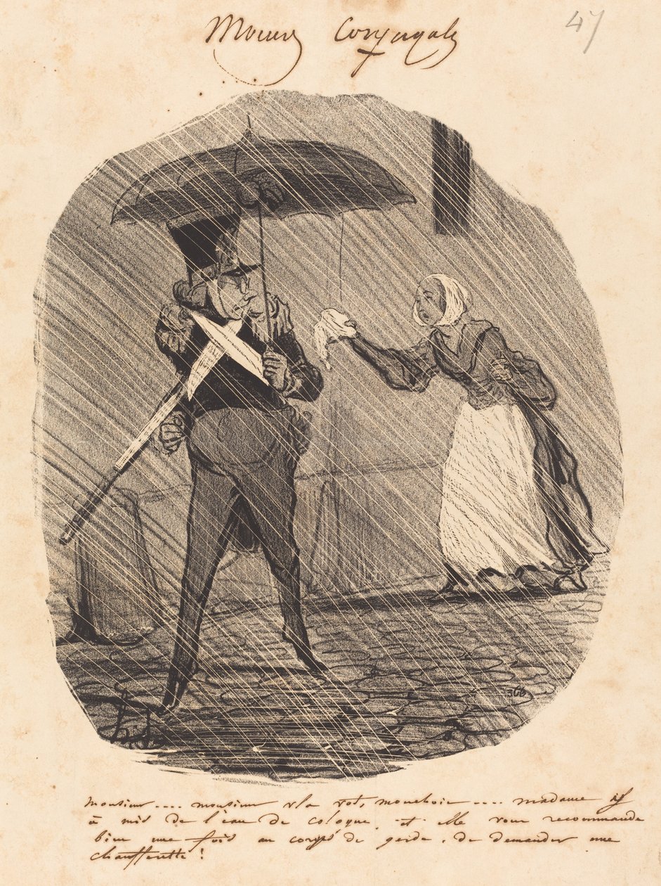 Efendim... Efendim, işte mendiliniz by Honoré Daumier