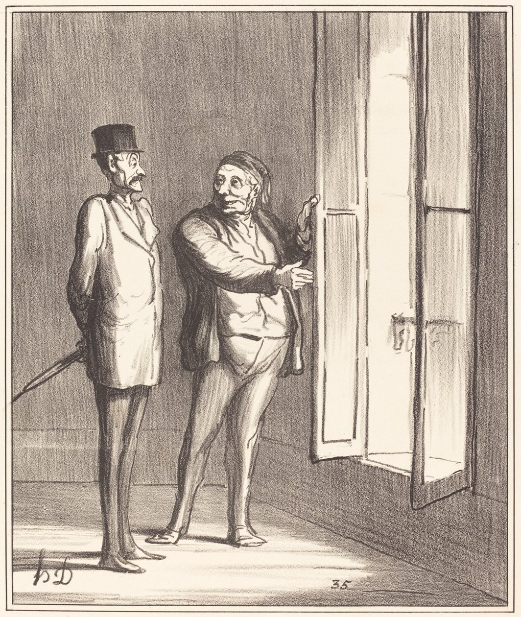 Efendim burada iyi olacak... by Honoré Daumier