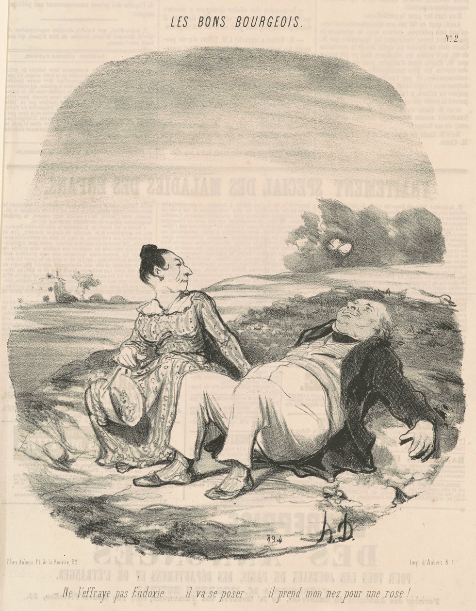 Onu korkutma Eudoxie... by Honoré Daumier