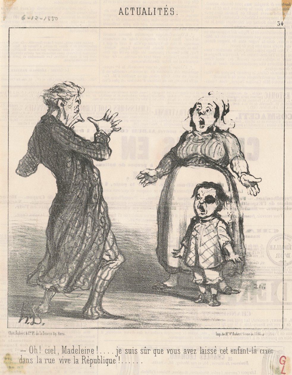 Ey! Ciel Madeleine! ... by Honoré Daumier