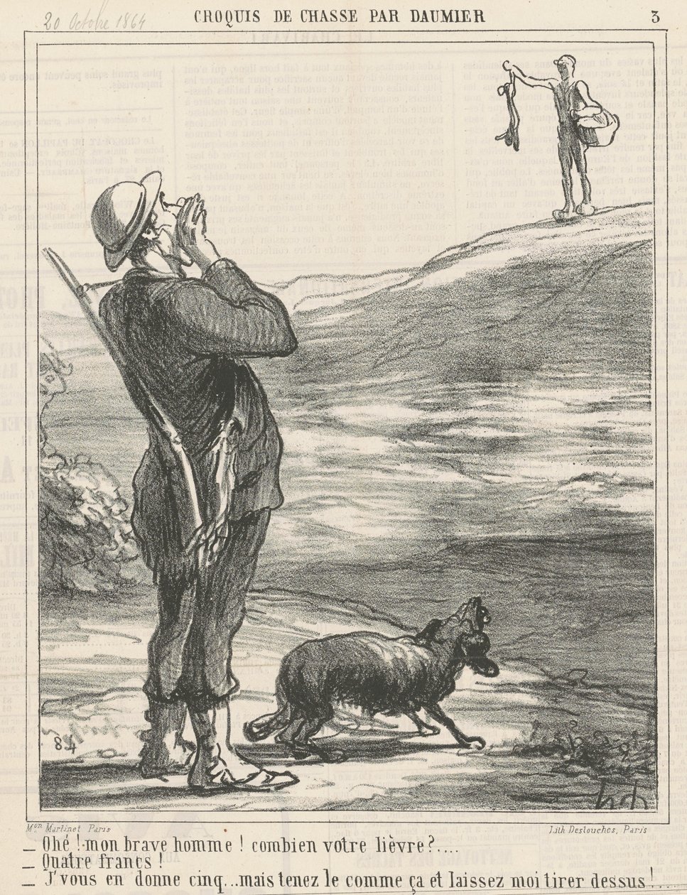 Merhaba! ... Tavşanın ne kadar? ... by Honoré Daumier