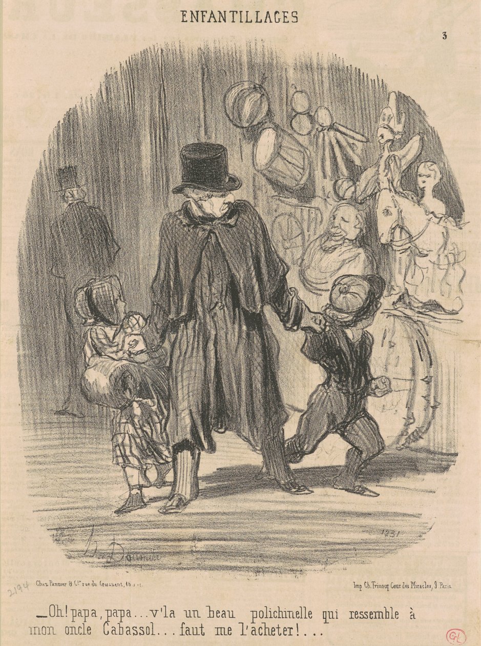 Ey! Baba, baba... işte güzel bir... by Honoré Daumier