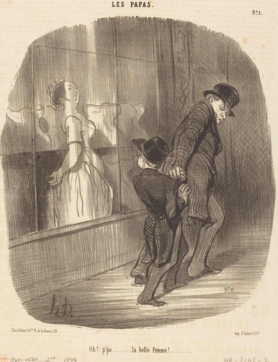 Ey! baba... güzel kadın! by Honoré Daumier