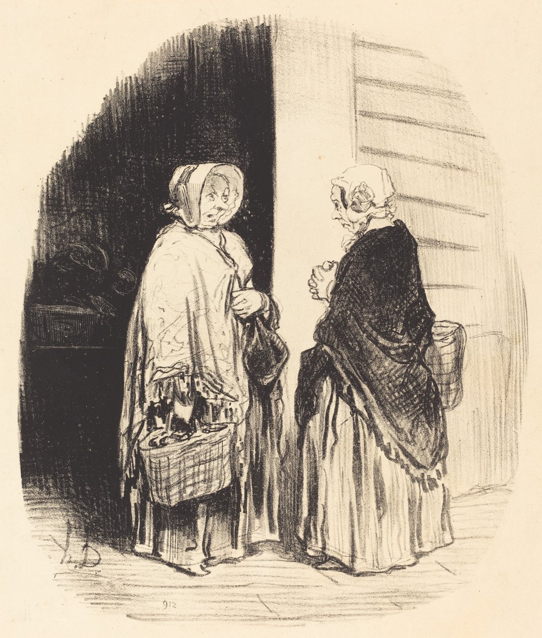 Evet, Madam Chaboulard... yirmi dört bakkal... [rekto] by Honoré Daumier