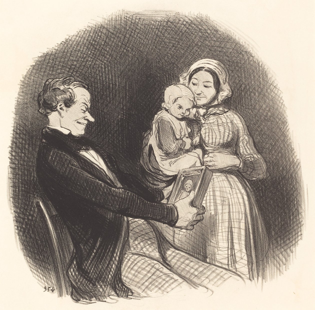 Baba resminin resmine bakıyor by Honoré Daumier