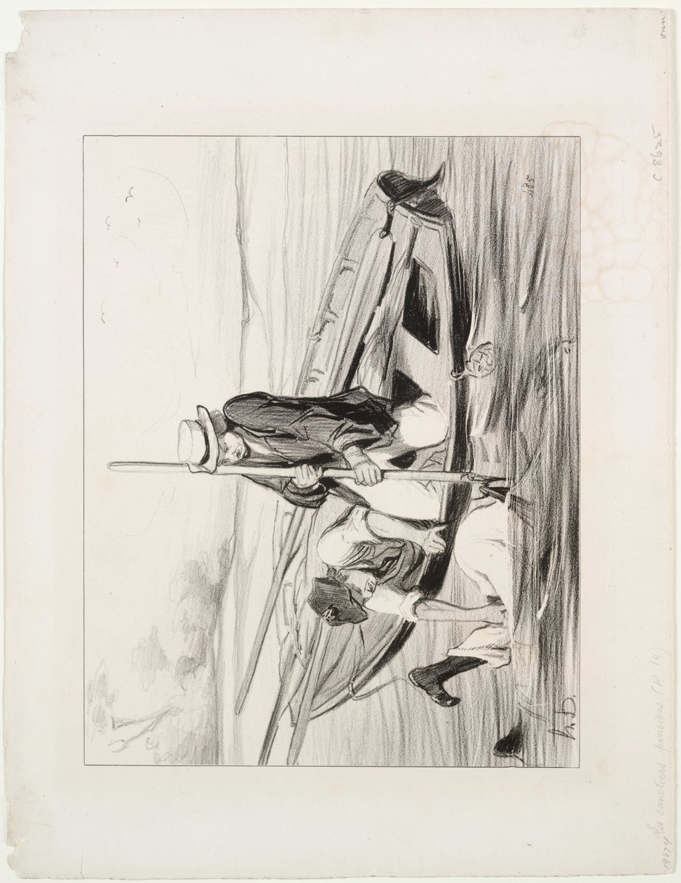 Parisli Kayıkçılar, levha 14: Denize Adam Düştü by Honoré Daumier