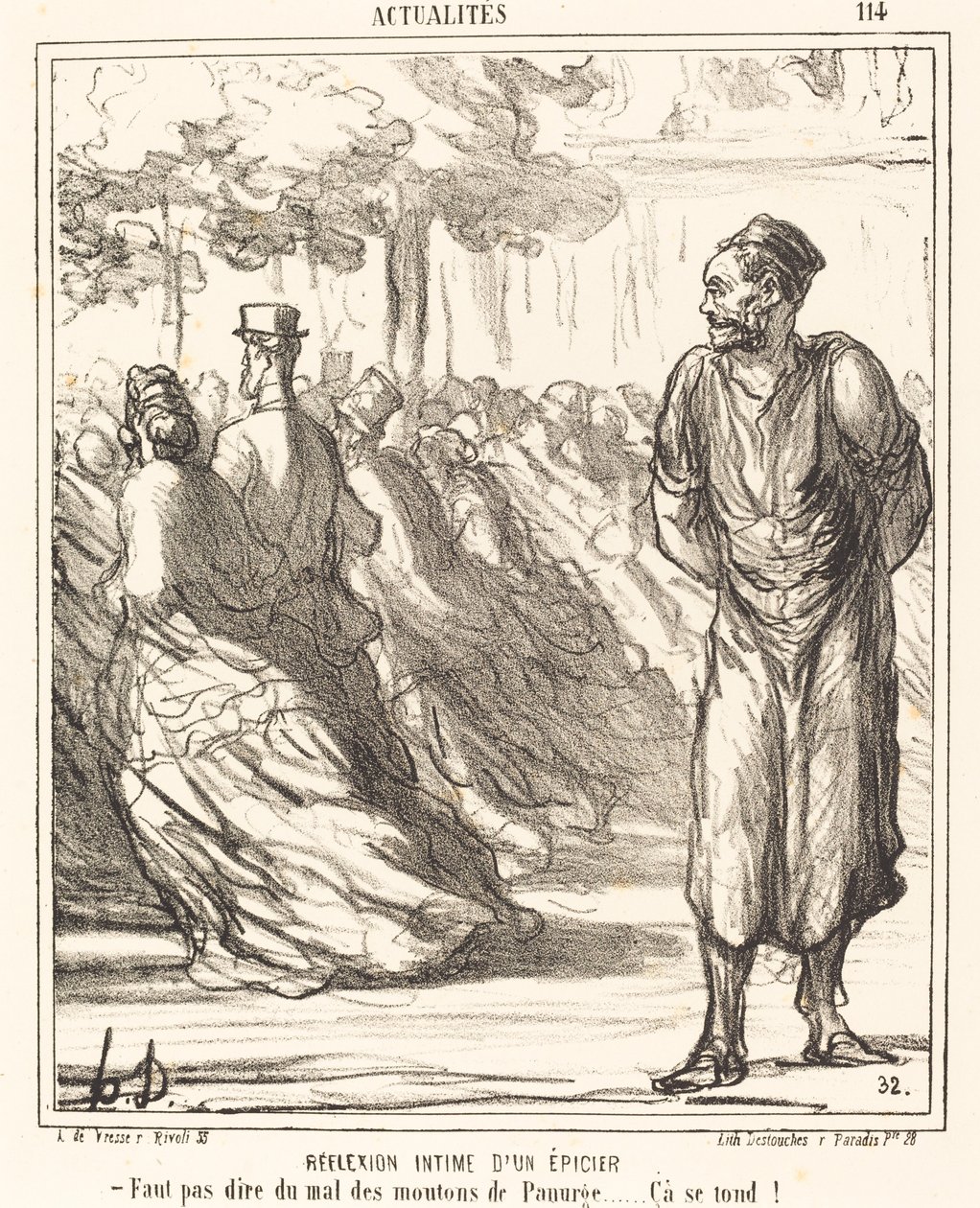 Bir bakkalın samimi yansıması by Honoré Daumier