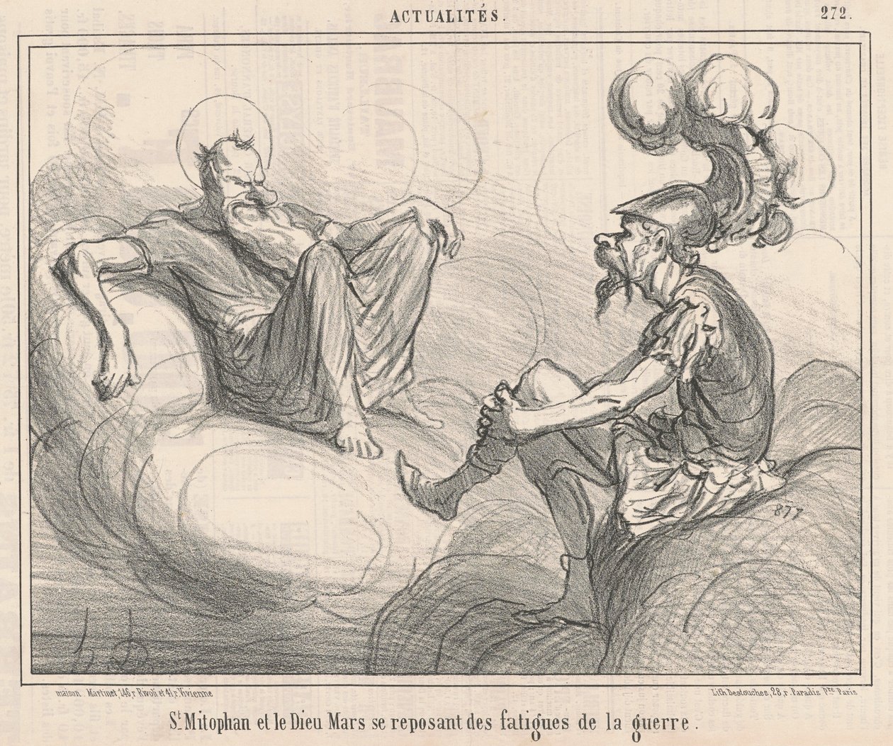 Aziz Mitofan ve tanrı mars... by Honoré Daumier