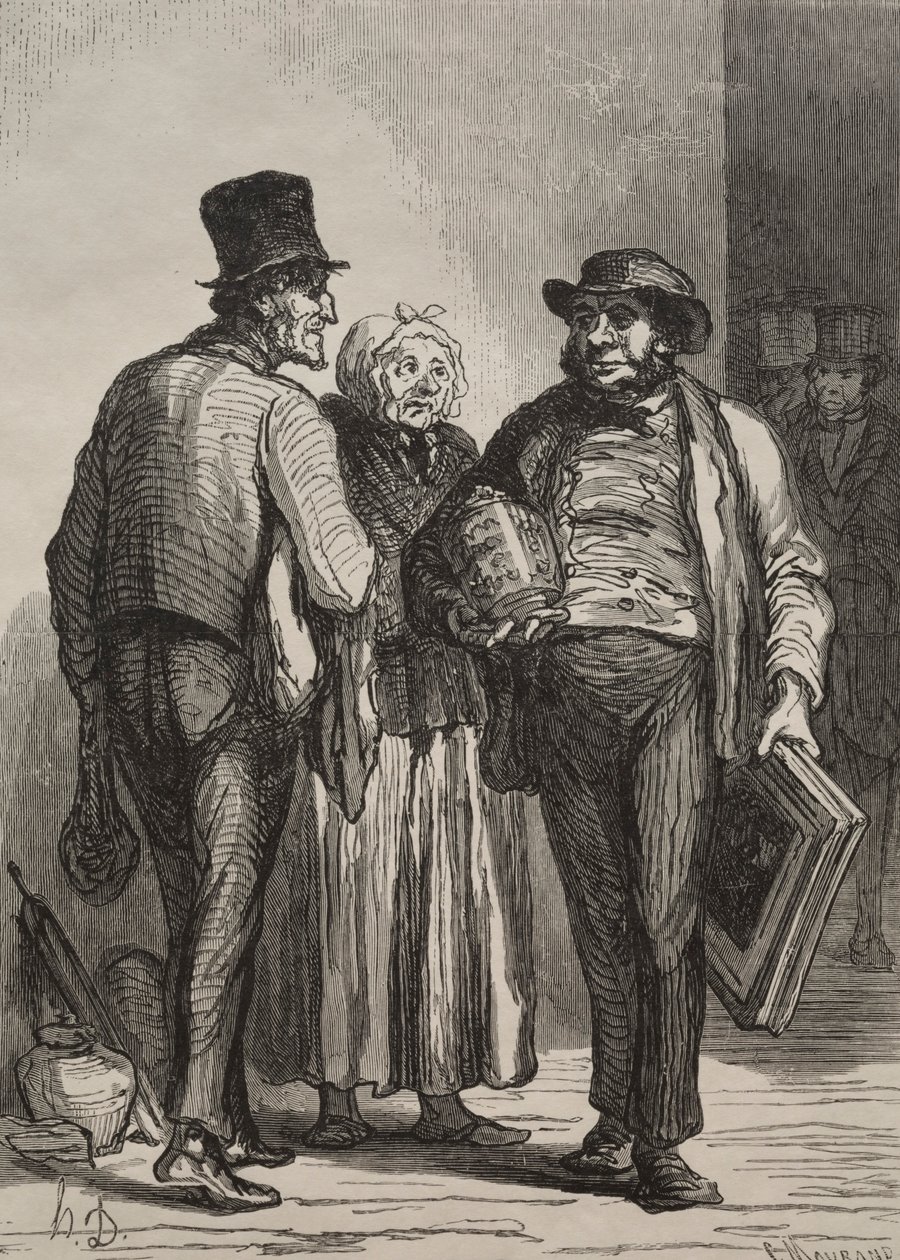 Müzayede Odası: Tüccarlar. by Honoré Daumier