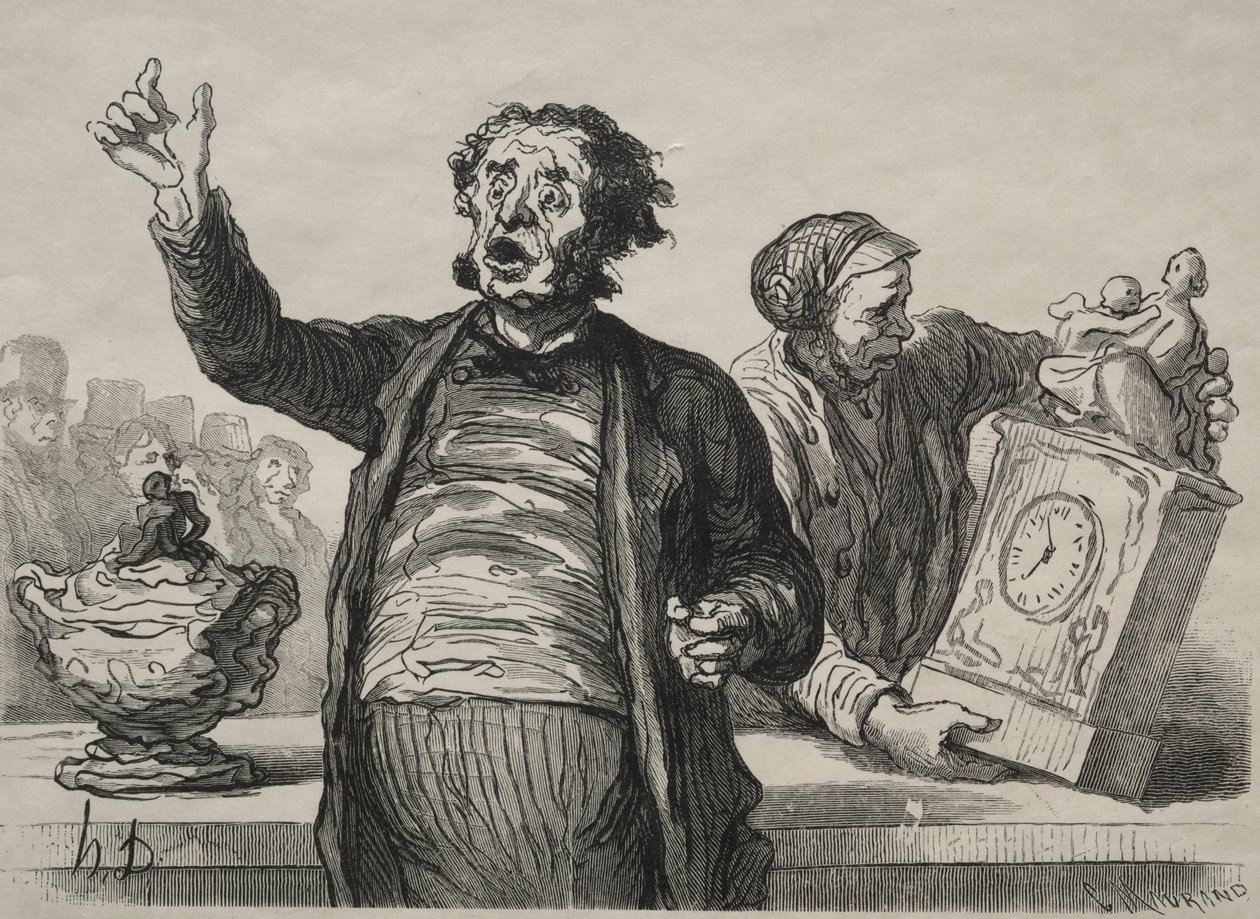 Müzayede Odası: The Town Crier. by Honoré Daumier