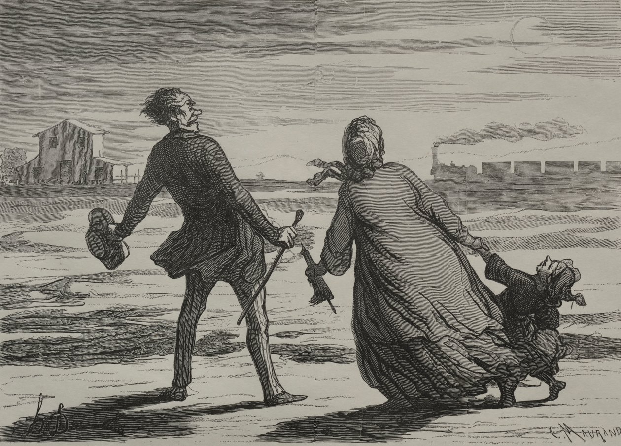 Demiryolu: Çok Geç. by Honoré Daumier