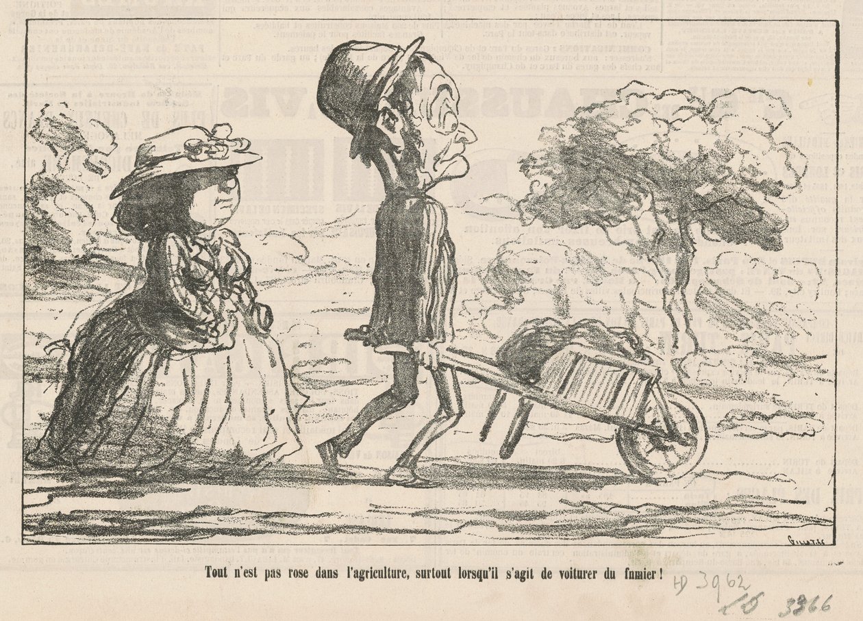 Tarımda her şey güllük gülistanlık değil... by Honoré Daumier